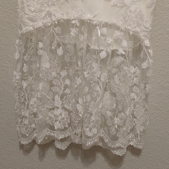 Lulu's Adored Eternity white lace sleeveless trumpet midi dress - Picture 7 of 13